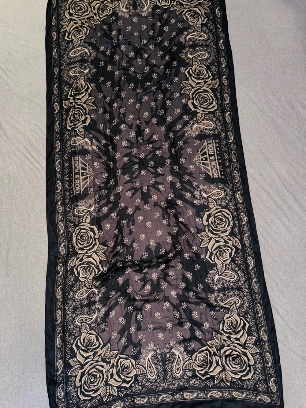 Black Floral Bandana Scarf - Rock & Roll Hall of Fame